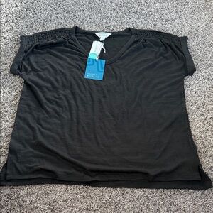 Market & Spruce Black Short Sleeve Top